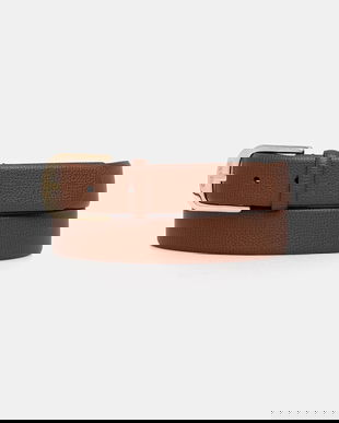 BOSS curea de piele culoarea bej, 50480651