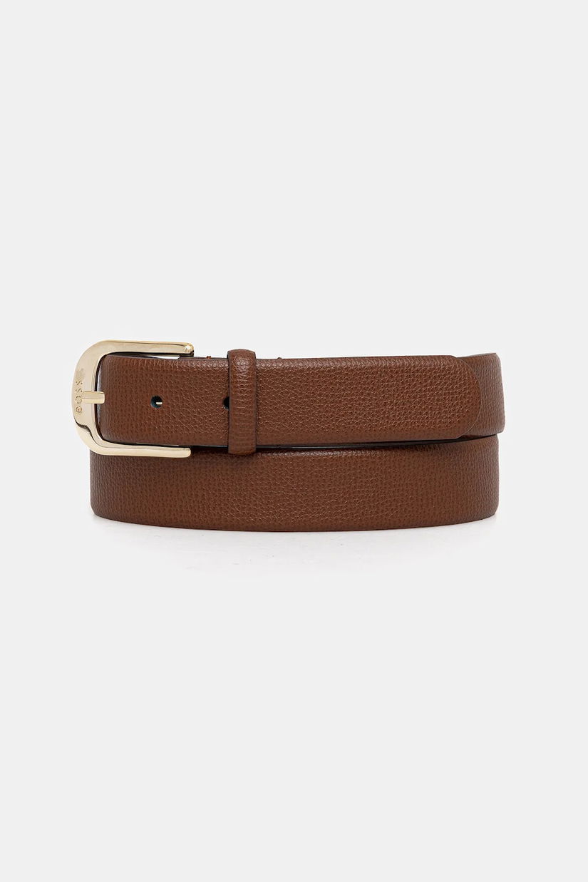 BOSS curea de piele culoarea bej, 50480651