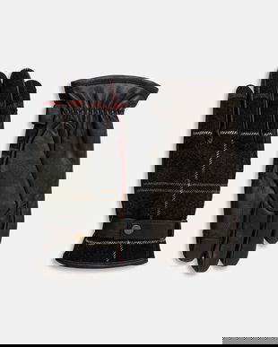 Barbour manusi din amestec de lana culoarea verde