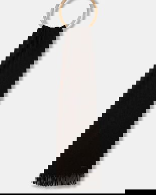 BOSS esarfa de lana culoarea negru, neted