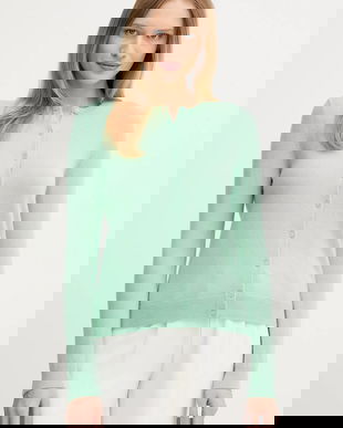 United Colors of Benetton cardigan din lana culoarea verde, light