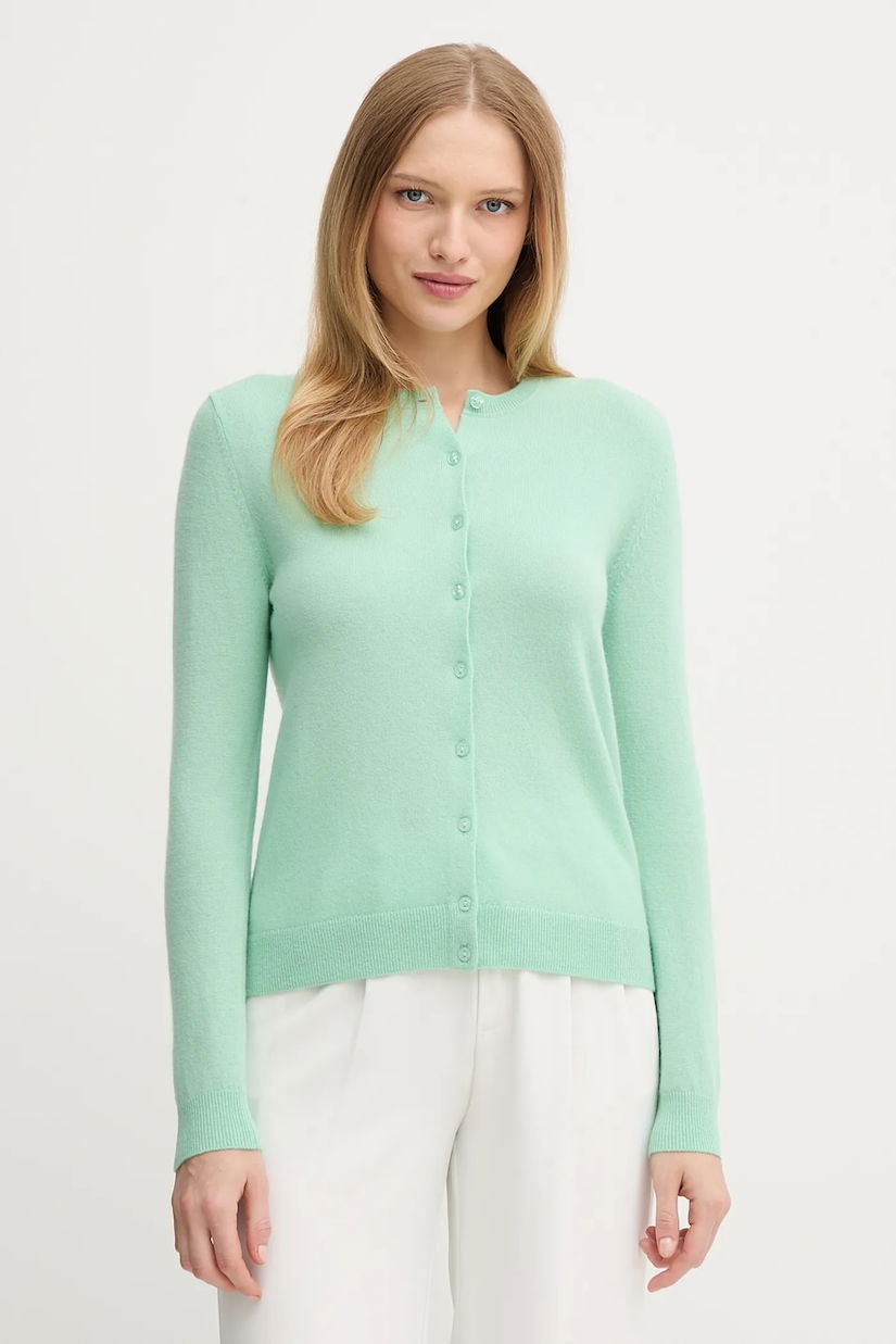 United Colors of Benetton cardigan din lana culoarea verde, light