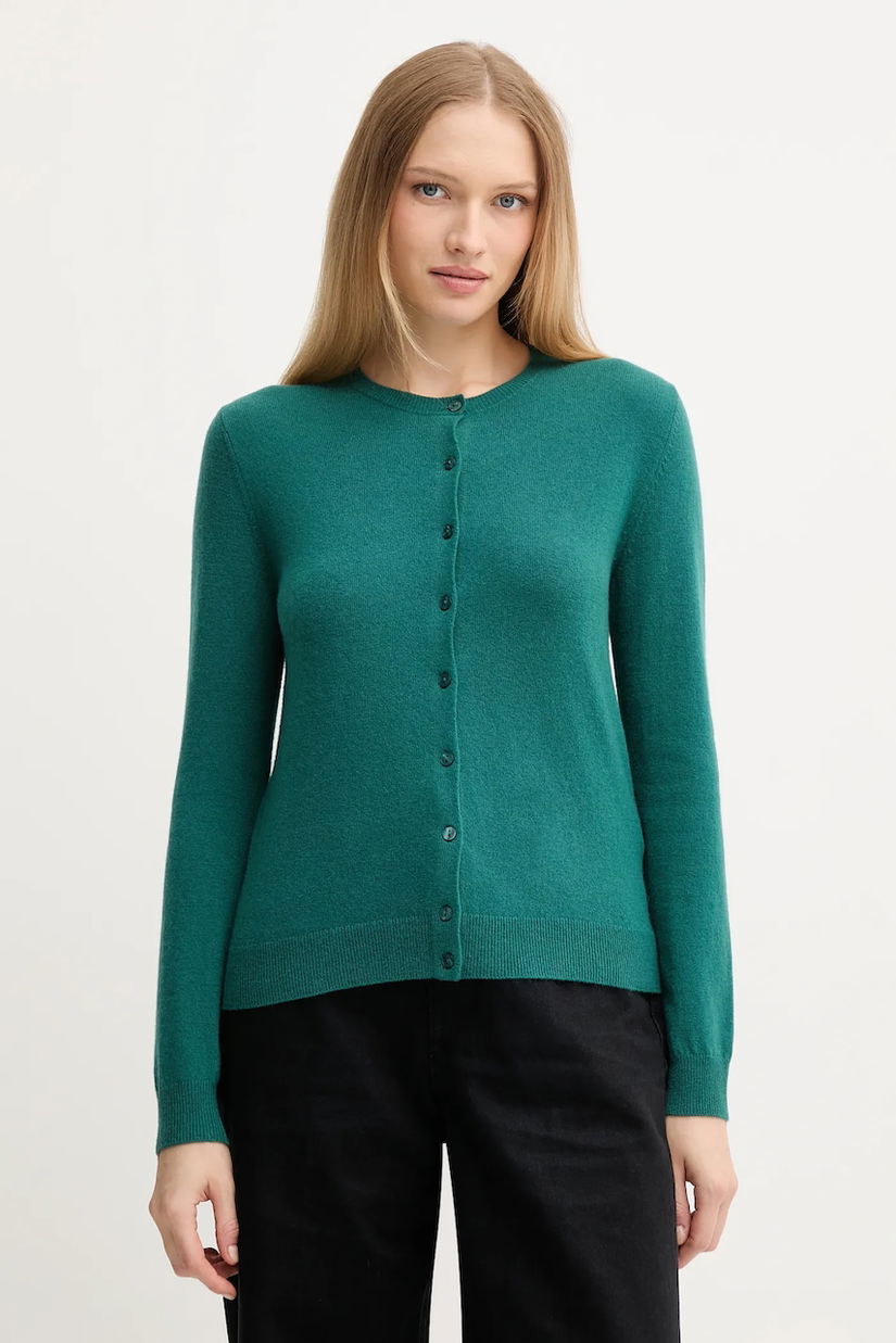 United Colors of Benetton cardigan din lana culoarea verde, light