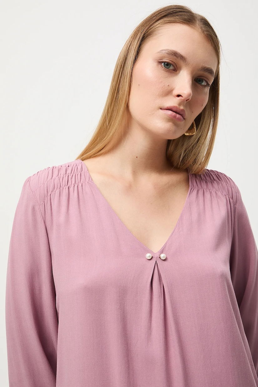 Medicine bluza culoarea roz, neted