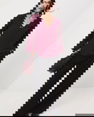 Medicine bluza culoarea bordo, neted