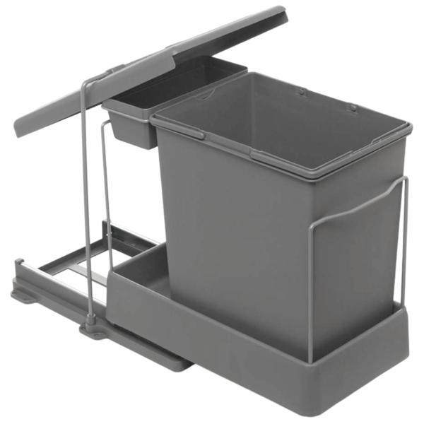 Cos de gunoi incorporabil Pelikan 21500, cu extragere automata, cu un recipient de 20 L si unul de 1 L, antracit