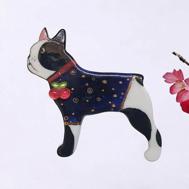 Brosa portelan bulldog francez - FUNNY DOGS