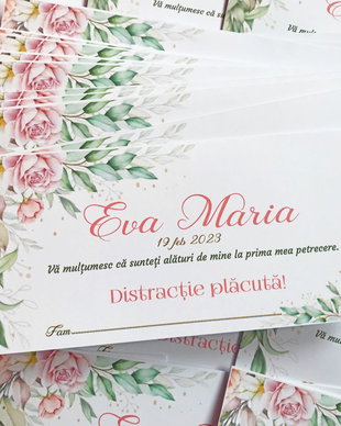Plicuri bani botez fetițe flori