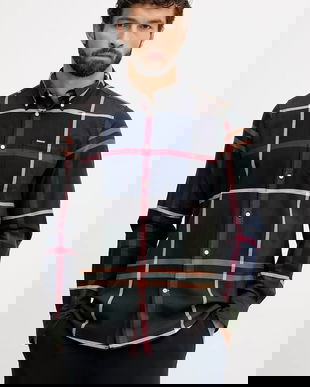 Barbour cămașă din bumbac DUNOON cu guler button-down, regular, MSH4980