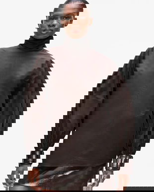 Karl Lagerfeld bluză culoarea maro, uni, A4W11013