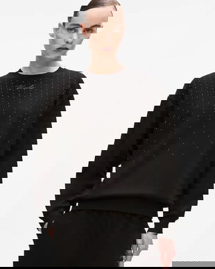 Karl Lagerfeld bluză culoarea negru, cu imprimeu, A4W20038