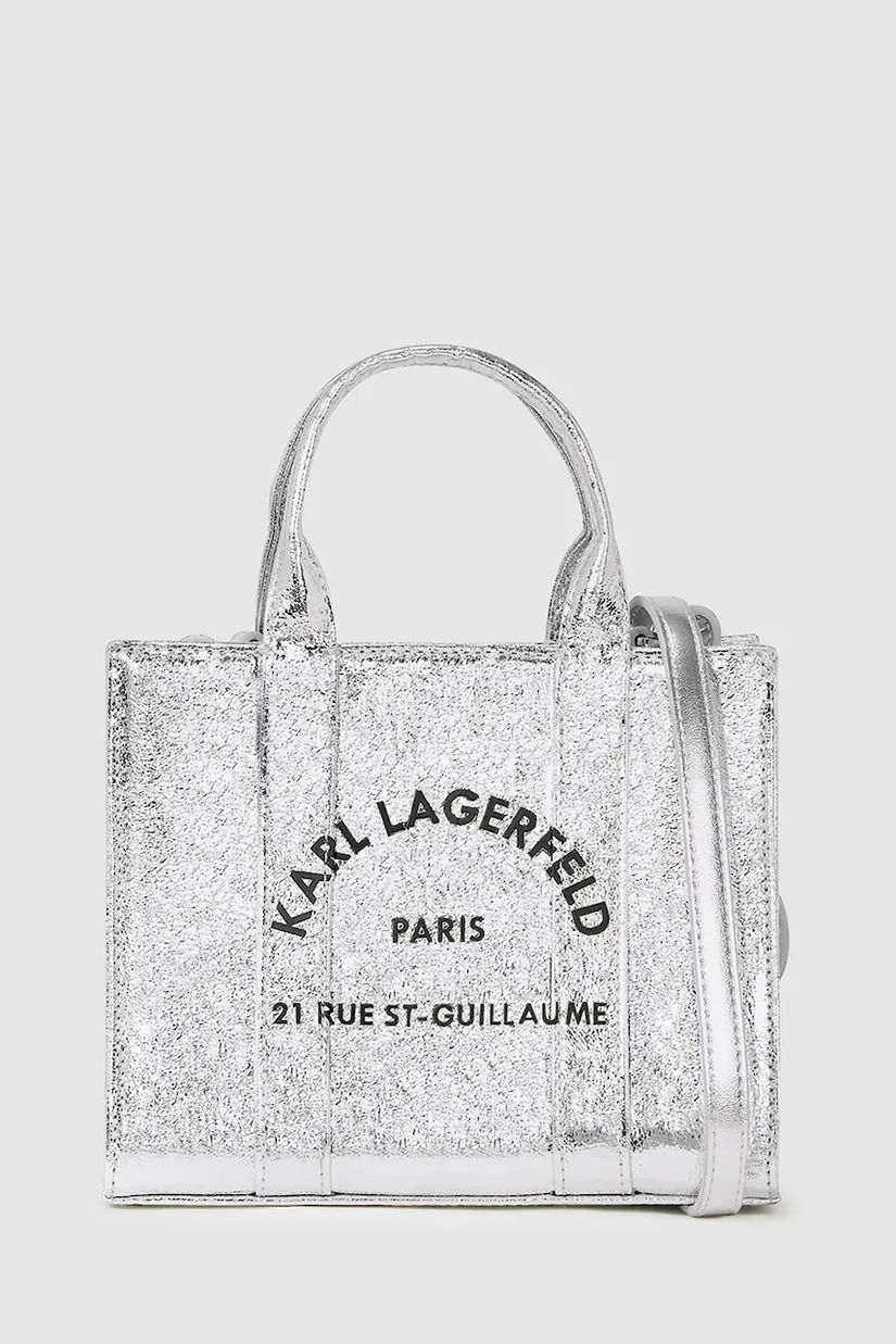 Karl Lagerfeld poșetă culoarea argintiu, A4W50059