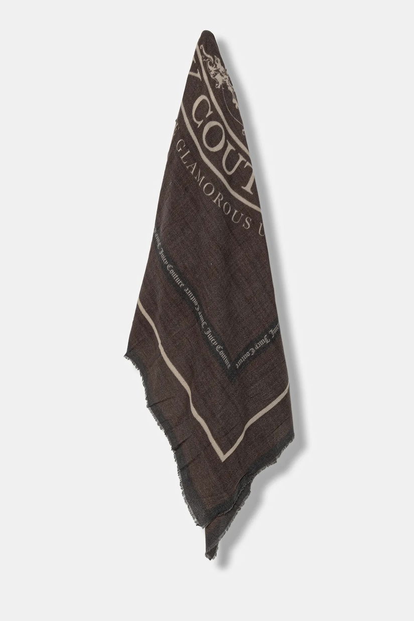 Juicy Couture eșarfă Pashmina culoarea maro, cu imprimeu, AIJFO8612WPO