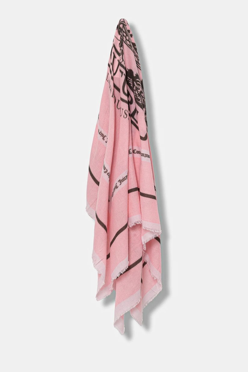 Juicy Couture eșarfă Pashmina culoarea roz, cu imprimeu, AIJFO8612WPO