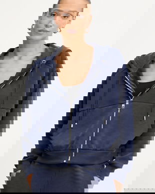 BOSS Orange bluză culoarea bleumarin, cu glugă, uni, 50547813