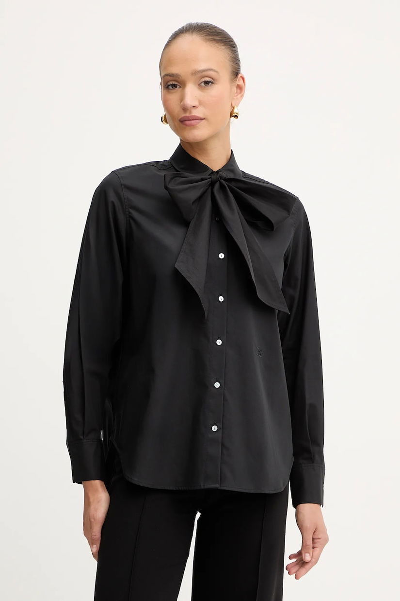 Karl Lagerfeld cămașă din bumbac culoarea negru, regular, A4W11009