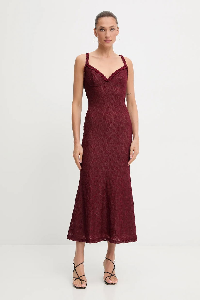 Bardot rochie culoarea negru, maxi, evazați, 59964DB
