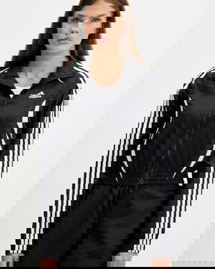 adidas Originals bluză Slim Tracktop culoarea negru, cu imprimeu, KE9786