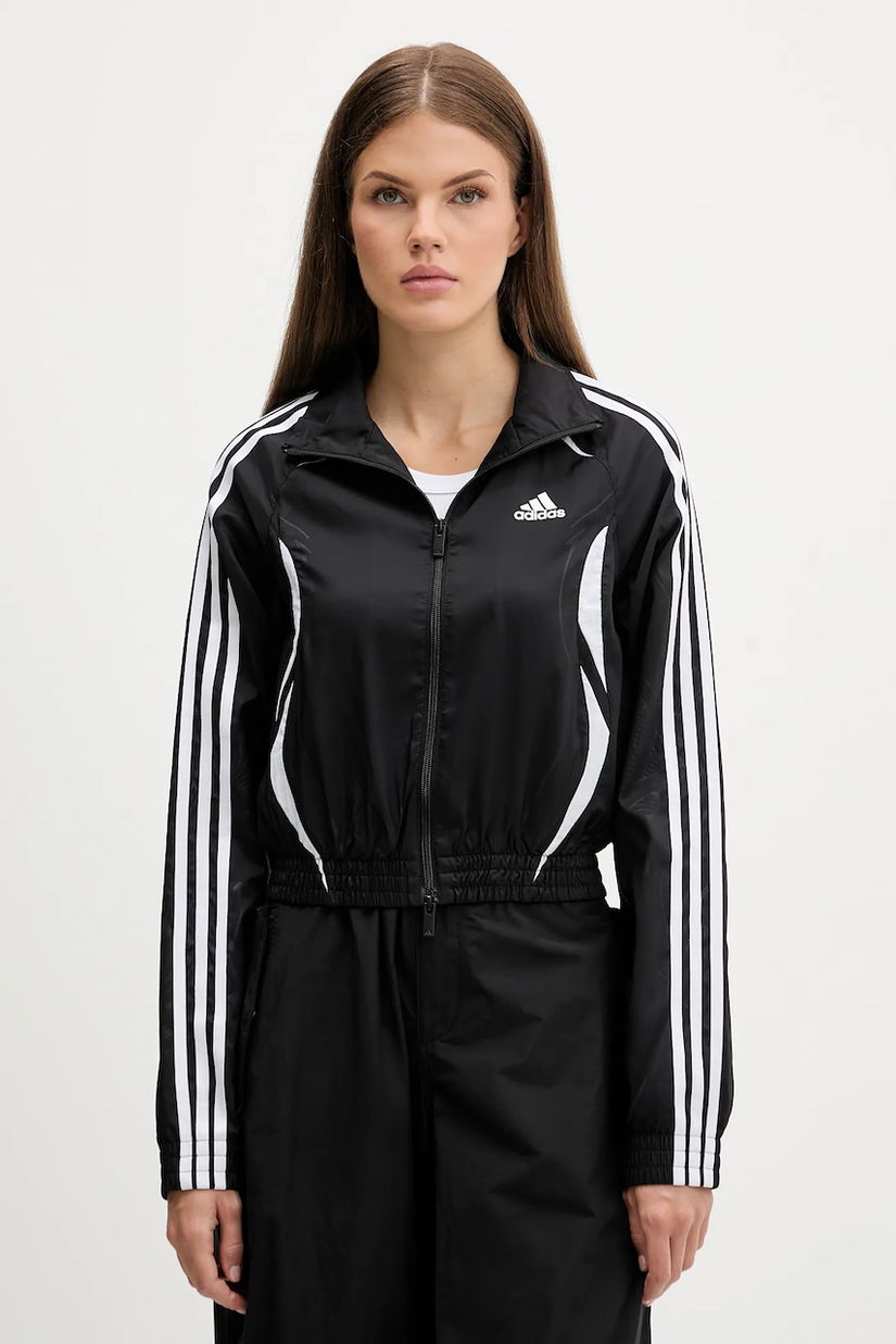 adidas Originals bluză Slim Tracktop culoarea negru, cu imprimeu, KE9786