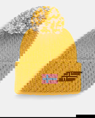Napapijri căciulă din amestec de lână Semiury culoarea galben, NP0A4GKCY1O1