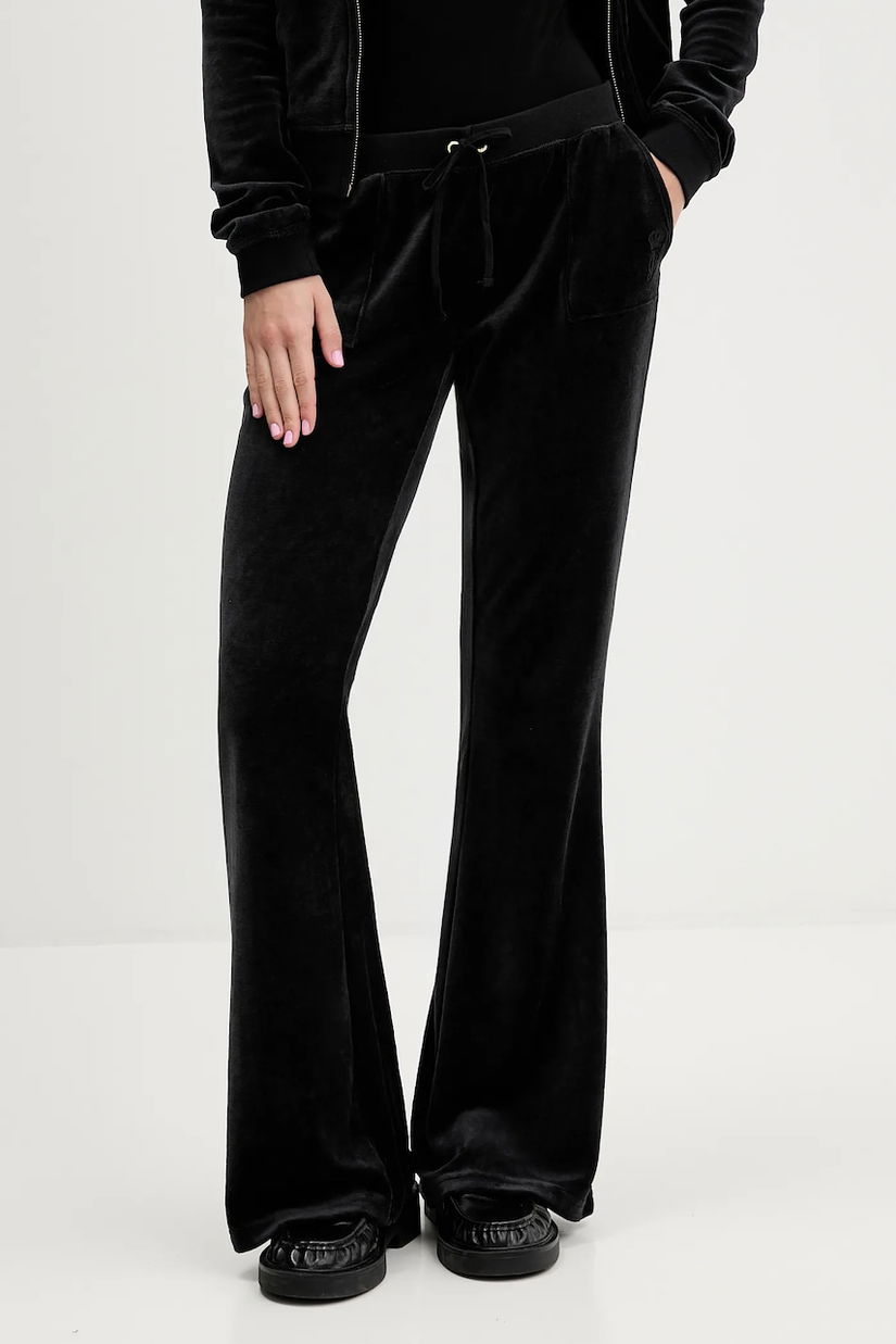 Juicy Couture pantaloni de trening din velur CAISA LOW RISE PANT culoarea roz, uni, JCSEBJ008G