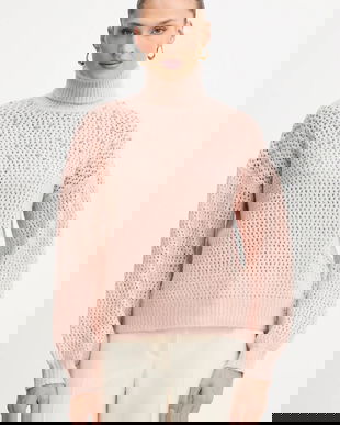 Fracomina pulover culoarea roz, cu guler, FS25WT7009K45701