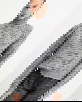 Fracomina pulover culoarea gri, cu guler, FS25WT7009K45701