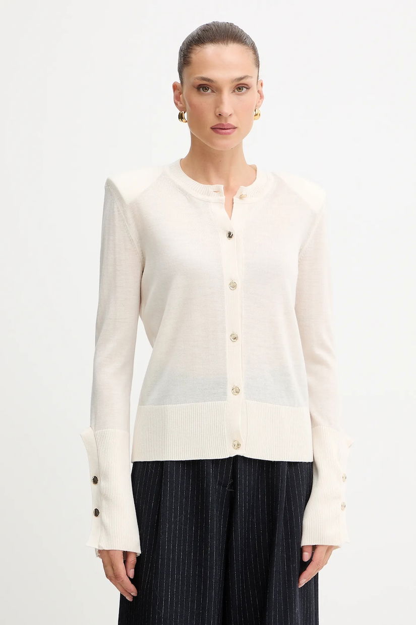 Simona Corsellini cardigan din lână culoarea bej, light, A25CPCRE0201