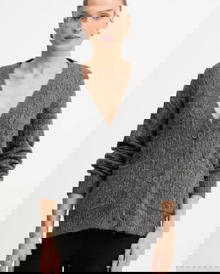 Silvian Heach cardigan din amestec de lână VALBUENA culoarea gri, GPA25149CD