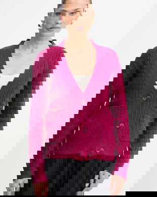 Silvian Heach cardigan din amestec de lână VALBUENA culoarea roz, GPA25149CD