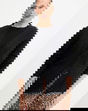 Silvian Heach cardigan din amestec de lână VALBUENA culoarea negru, GPA25149CD