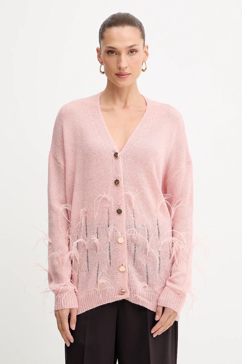 Fracomina cardigan din amestec de lână culoarea roz, FS25WT8006K50501