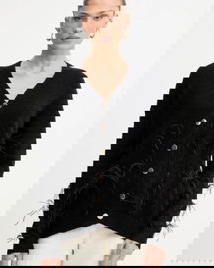 Fracomina cardigan din amestec de lână culoarea negru, FS25WT8006K50501