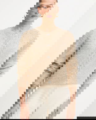 Fracomina cardigan culoarea bej, FJ25WT8001K47401