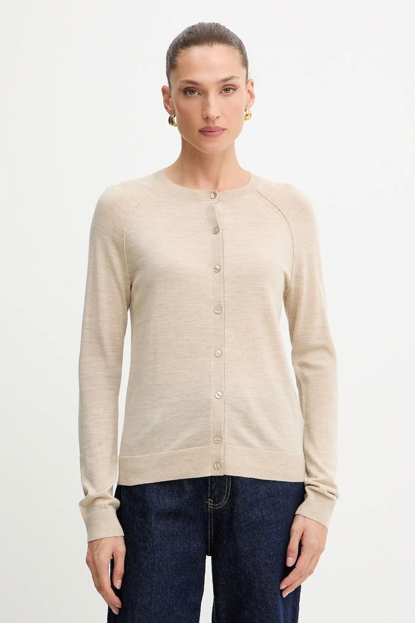 BOSS cardigan din lână culoarea bej, light, 50545031