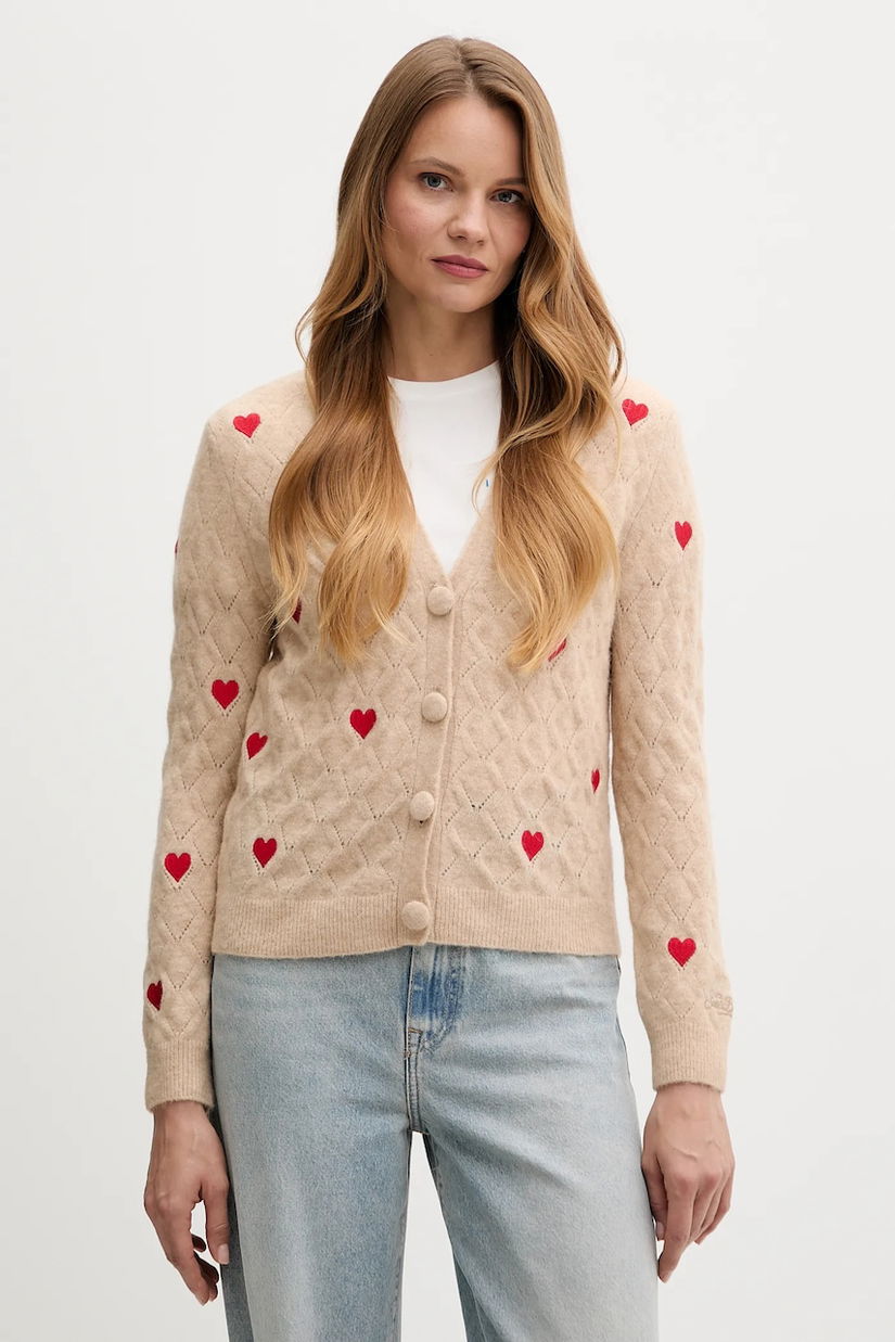 MC2 Saint Barth cardigan din amestec de lână culoarea bej, light, DNN0001