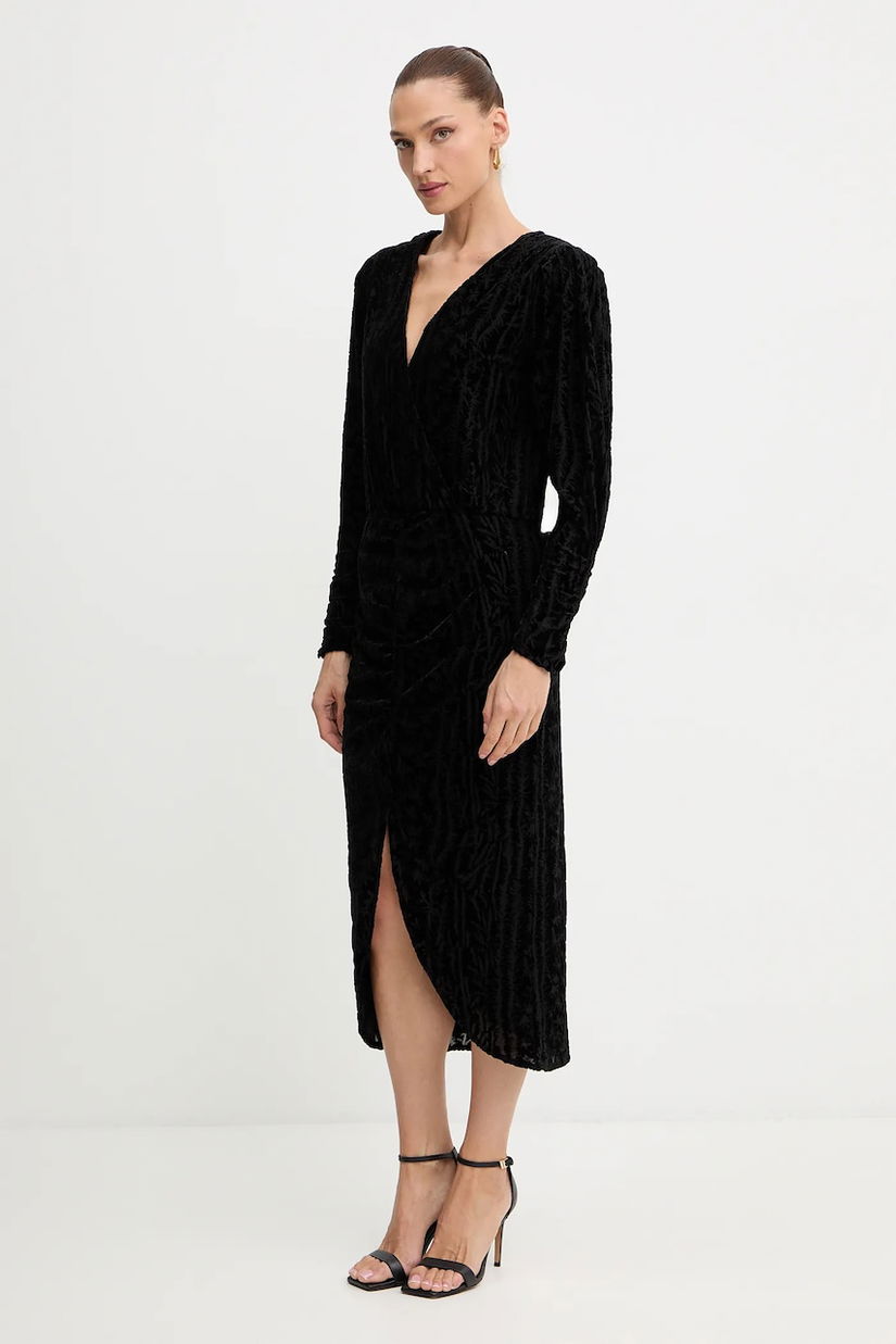 BOSS Orange rochie culoarea negru, midi, evazați, 50547812