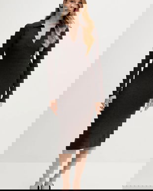 MC2 Saint Barth rochie cu lână culoarea maro, midi, mulată, OCT0001