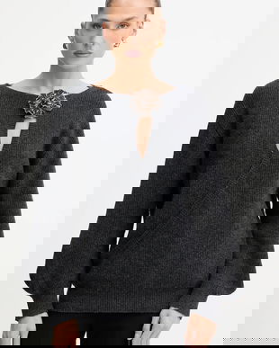 Simona Corsellini pulover din amestec de lână culoarea gri, light, A25CPMGG0401