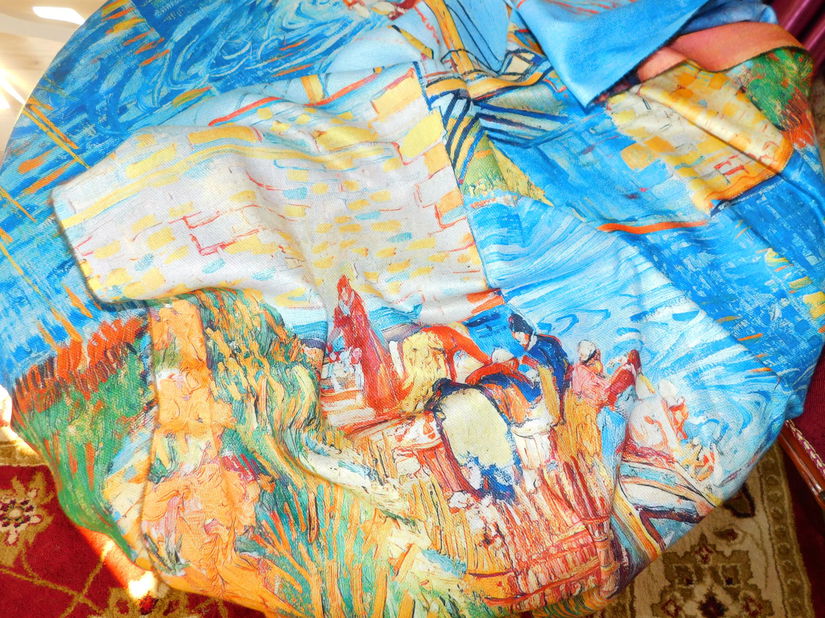 Esarfa noua  multicolora casmir ,  cadou  bratara   masiva zamac