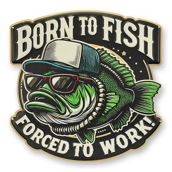 Born to Fish-decoratiune metalica pentru perete