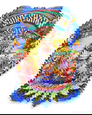 Cabana de surf-decoratiune metalica pentru perete