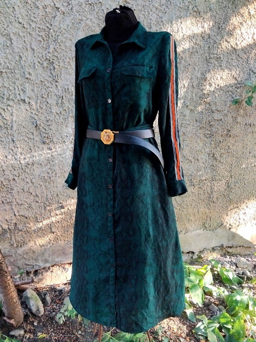 Rochie print verde negru
