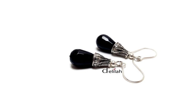 Cercei cu balck onyx fatetat III