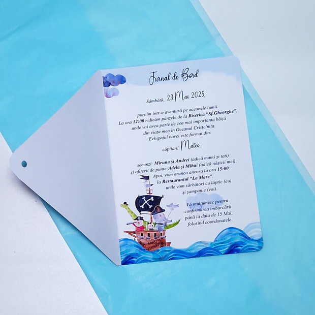 Invitatie Botez Baietei Jurnal de Bord