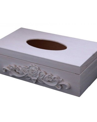 Cutie din lemn pentru servetele si ornament sculptat de lemn