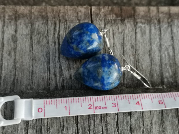 Cercei lapis lazuli, tortițe din argint