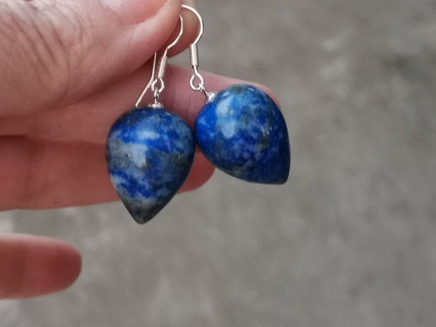 Cercei lapis lazuli, tortițe din argint