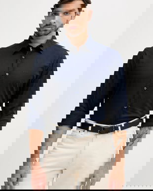 BOSS Orange cămașă culoarea bleumarin, cu guler clasic, regular, 50548959