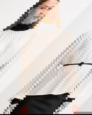 Gaudi bluză culoarea bej, uni, 521FD45031